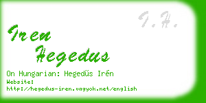 iren hegedus business card