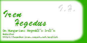 iren hegedus business card